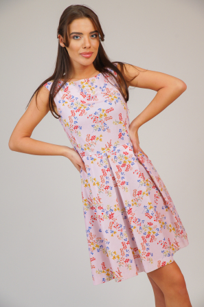 Women's summer dress on a pink base with flowers 72231-710