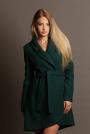 Ladies oil green coat with belt 12310-501