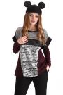 Women's shortsleeves burgundy and grey top with cuffs Avangard