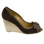 Women's open toe brown perforated shoes 32860