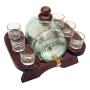 Barrel with Fountain and 6 Glasses Put on a Stand Roura Decoration 