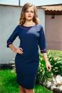 Elegant blue dress with red bands Avangard