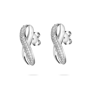 Women's silver earrings in the shape of the infinity sign JT030E Swan