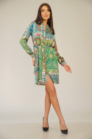 Women's tunic dress with floral motifs 72013B-530