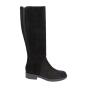 Women's black suede leather boots with back elasteics 20485