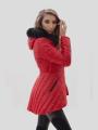 Asymmetric red hooded jacket 21803/2