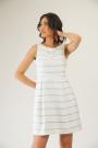 Women's evening dress in beige striped color 72106-160