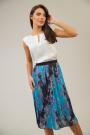 Women's pleated skirt with elastic in blue color 52122-515