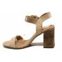 Women's sandals made of genuine leather straps in light and dark beige 21261