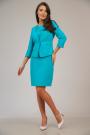 Women's linen jacket in turquoise color 23223-505