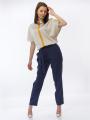 Women's ecru blouse with edging and brooch 81923-803-301