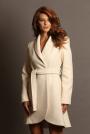 Women's elegant ivory belted coat 12310-102