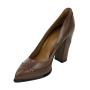 Women's brown leather Oxford pointed shoes 32223