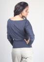 Bluza de culoare gri inchis cu umerii goi si maneci largi Basic Line