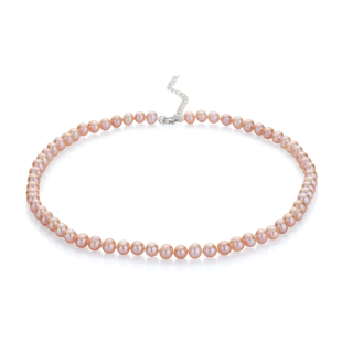 Fresh water pink pearls necklace 6.5-7mm R0436NR Swan