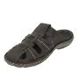 Men's brown leather flip-flops with velcro