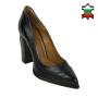 Women's black leather Oxford pointed shoes 32424