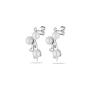 Silver earrings with natural pearl and zirconium RT259EW Swan