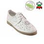 Women's shoes made of genuine leather with perforation in white with anatomical insole 21174