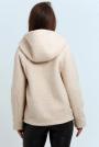 Women's hooded jacket in champagne color with lamé 12301-200B