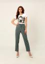 Women's sporty elegant trousers in green color 62305-504