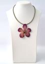 Necklace With Real Orchid In Purple/Beige Dannyra Jewels