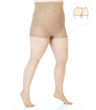 Plus size light beige tights with elastane 30 DEN