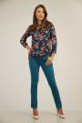 Women's blue floral blouse 81904-412