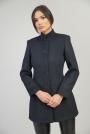 Women's fitted military style coat in black color 12207-900