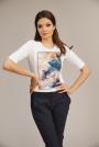 Women's elegant white blouse with applique 82122-110-3