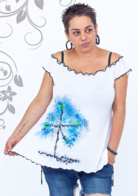 Tunic maxi with hand-painted decoration Ilina fashion