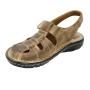 Men's light brown leather sandals with anatomic heels