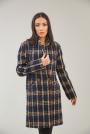 Elegant women's coat in yellow plaid 12110-490-1