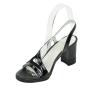 Women's elegant black leather sandals