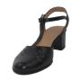 Women's sandals made of natural leather in black color 224NERO