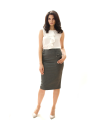 Ladies' gray skirt below the knee 2848