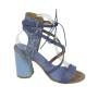 Women's blue leather sandals 33741