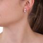 Silver earrings with white pearls FN562E Swan