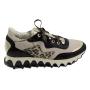 Women's sneakers on a high platform beige color with leopard skin accent 1459-4