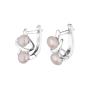 Silver earrings with white pearls FN562E Swan