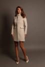 Women's fitted coat with a high collar color beige 12308-703