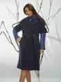 Women's elegant coat in blue in combination with a sport jacket 11916L/5/P11