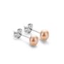 Silver earrings with freshwater pink pearls 6-7 mm E6065B Swan