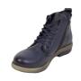 Women's blue leather boots with warm lining 20431