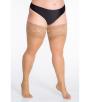 Plus size beige long stockings socks 20 DEN with lace trimming model 130 LIDA