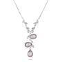 Silver necklace with freshwater pink pearls and zirconium petals CAA001P Swan