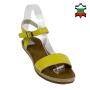 Women's yellow leather sandals 33742