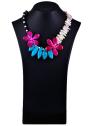 Necklace with Orchids, Mother of Pearls, Turquoise Summer dream Dannyra Jewels