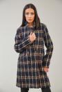 Elegant women's coat in yellow plaid 12110-490-1