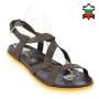 Women's brown straps leather sandals 32867